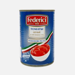 Томаты Федеричи целые очищенные в с/с ж/б/кл 425мл