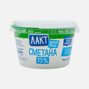 Сметана Лакт 15% пл/ст 180г