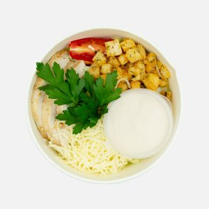 Салат Цезарь с курицей гриль с заправкой 150/50г