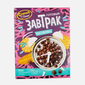 Завтрак Кранч Тайм Шарики кукурузные глазированные со вкусом шоколада к/к 170г