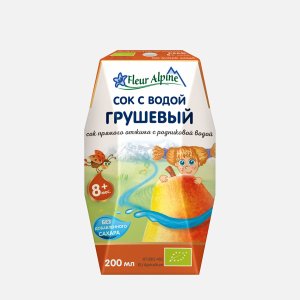 Сок Флер Альпин Грушевый прямого отжима с родниковой водой с 8мес 200мл