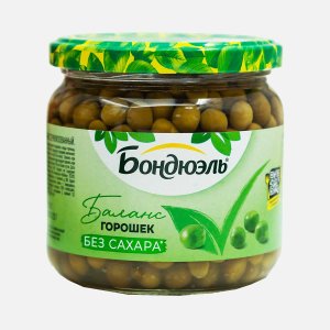 Горошек Бондюэль Баланс зеленый без сахара ст/б 350мл