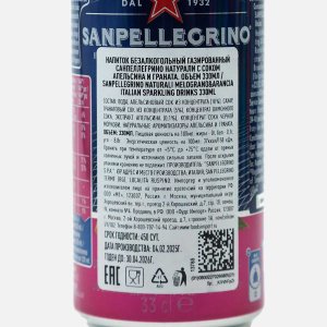 Напиток Санпеллегрино Натурали с соком апел/граната газ ж/б 0,33л