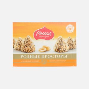 Набор конфет Россия Родные просторы с арахисом/ваф крошкой 125г