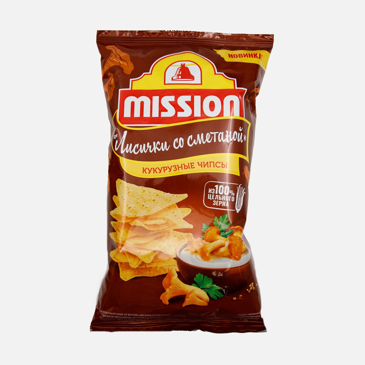 Чипсы Миссион кукурузные со вкусом лисички со сметаной 150г Чипсы Миссион кукурузные со вкусом лисички со сметаной 150г