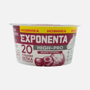 Продукт кисломолочный Экспонента Хай-Про Вишня-пломбир обезжиренный без сахара 160г