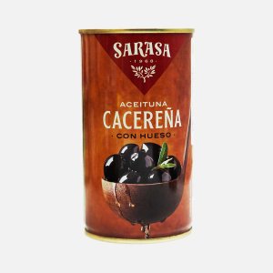Оливки Сараса Асейтунас негра кон уесо 160/200 черные с косточ 370мл
