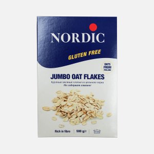 Хлопья Нордик овсяные крупные из цельн зерна не содер глютен к/к500г