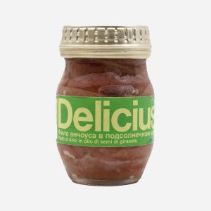 Анчоусы Деличус филе европейские в подсолнечном масле ст/б 90г