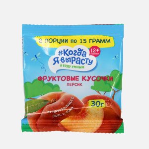 Фруктовые кусочки Когда я вырасту персик/яблоко с 12мес 30г