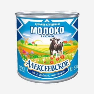 Молоко сгущ Алексеевское с сахаром ГОСТ 8.5% ж/б 380г