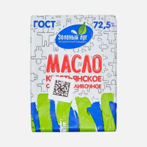 Масло Зеленый луг Крестьянское сл/слив несол 72.5% фольга 150г