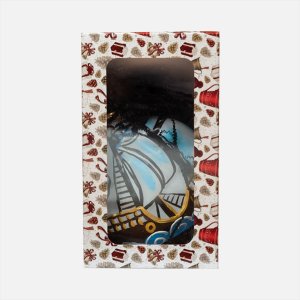 Украшение елочное Эвис Фрегат с ручной росписью стекло 9,3см