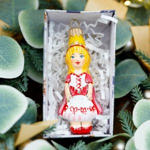 Украшение елочное Эвис Малышка-1 с росписью стекло 9см