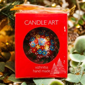 Шарик Эвис ручн роспись Цветочная коллекция 100мм стекло 9,5*9,5см