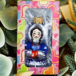 Украшение елочное Эвис Якутяночка с росписью стекло 7,8см