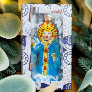 Украшение елочное Эвис Василиса Прекрасная с росписью стекло 9,2см