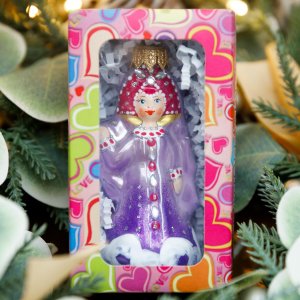 Украшение елочное Эвис Василиса Прекрасная с росписью стекло 9,2см