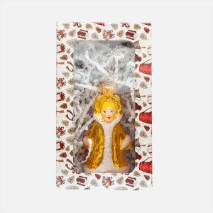 Украшение елочное Эвис Внучка снегурочка стекло 9см