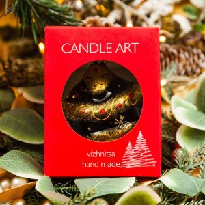 Украшение елочное Эвис Змея на шаре стекло 8см