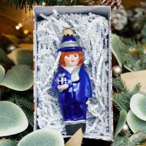 Украшение елочное Эвис Мальчик в цилиндре стекло 12,3см