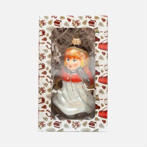 Украшение елоч Эвис Фигуристка-03 с росписью стекло 11см