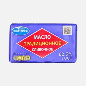 Масло Экомилк Традиционное сливочное 82.5% в/с фольга 160г