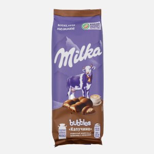 Шоколад Милка Баблс молочный пористый с нач капучино 87г