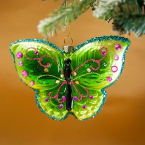 Украшение елочное Холидей Классик Фигурка Бабочка Аматонте стекло