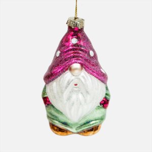 Украшение елочное Холидей Классик Фигурка Гном Зимняя сказка стекло