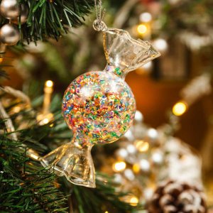 Украшение елочное Холидей Классик Фигурка Конфета Разноцветн лед боль