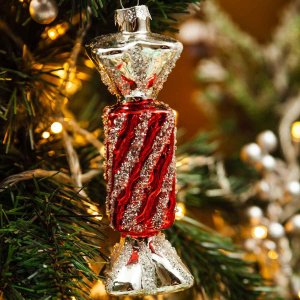 Украшение елочное Холидей Классик Фигурка Конфета Суфле ягодное стекл