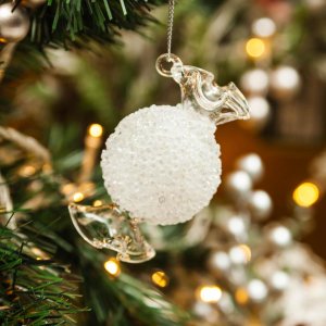 Украшение елочное Холидей Классик Фигурка Серебряный леденец стекло