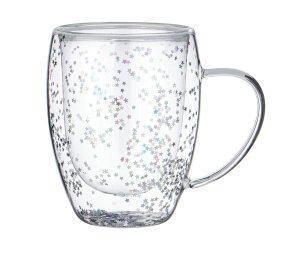 Кружка Агнесс 320мл с двойными стенками Дабл-Волл стекло13*10*12,5