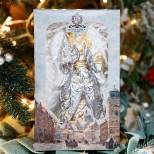 Украшение елочное Бело-золотая коллекция Ангел стекло 10,5х17,5см