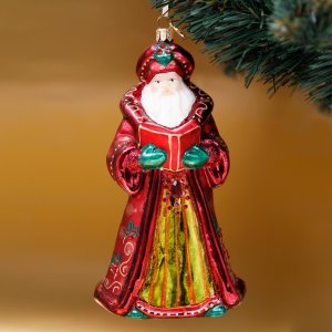 Украшение елочное Королевский Дед Мороз стекло 15х7см 4502ROL