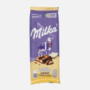 Шоколад Милка Бабблс молочный пористый с кокосовой начинкой 87г