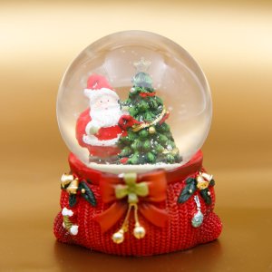 Фигурка декор в стек шаре Дед Мороз D6см L7 W7 H8,5см стекло