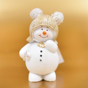 Фигурка декор Снеговик L6 W4,5 H10см полимер