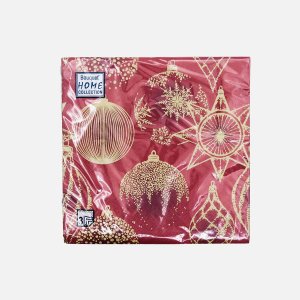 Салфетки Букет Хоум КоллекшнЗолотые украшения на крас бум33*33 3сл20л