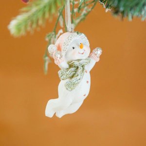 Украшение елочное Снеговик подвес L4,5 W3,5 H8,5см 2в полимер