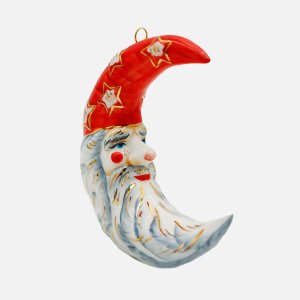 Украшение елочн Лефортовский фарфор Месяц сказочный красн фарф 4х10х9,5