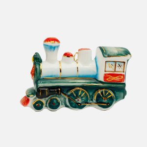 Украшение елочн Лефортовский фарфор Паровоз малый фарфор 3,5х11,5х7,5см