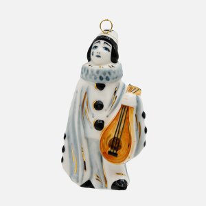 Украшение елочн Лефортовский фарфор Пьеро фарфор 6х6х11см