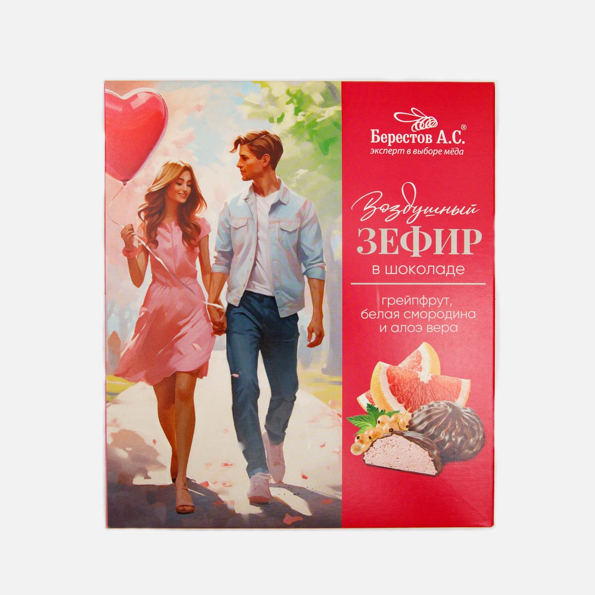 Зефир Берестов А.С. грейпфрут/бел смород/алоэ в шоколаде 155г Зефир Берестов А.С. грейпфрут/бел смород/алоэ в шоколаде 155г