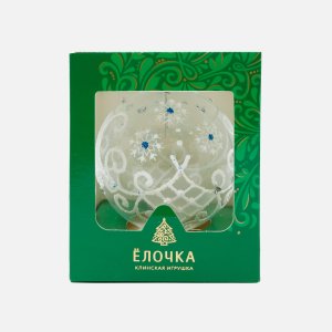 Украшение елочное Шар 5 Снежный вальс 8,5см стекло С1856