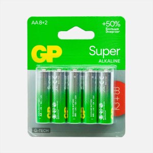 Элемент питания GP Супер Алкалине G-TECH 15А АA 8+2шт
