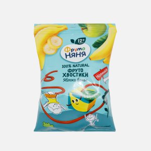 Фруктовые кусочки ФрутоНяня ФрутоХвостики ябл/банан с 12м 15г