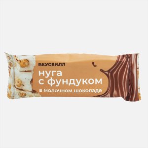 Нуга Вкусвилл с фундуком в молочном шоколаде 45г