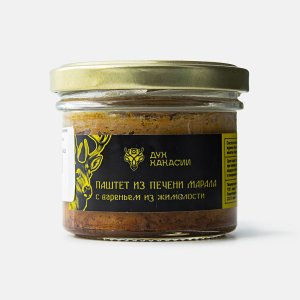 Паштет Дух Хакасии из печени марала с вареньем из жимолости 85г